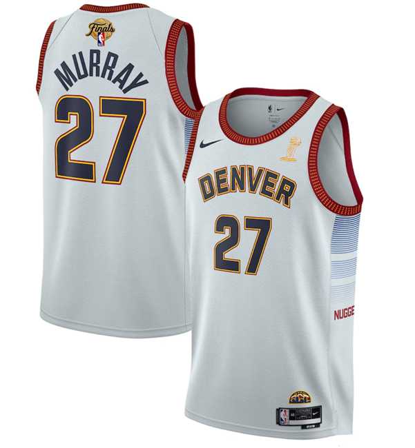 Men%27s Denver Nuggets #27 Jamal Murray White 2023 Finals Champions Icon Edition Stitched Basketball Jersey->denver nuggets->NBA Jersey
